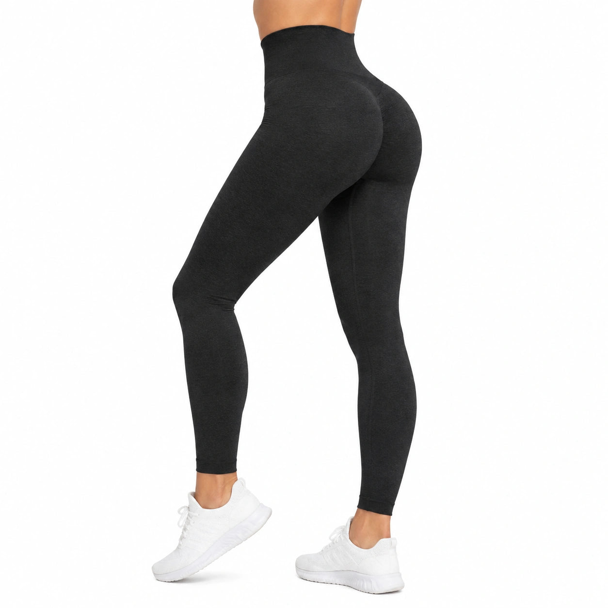 Leggings donna taglia S neri in tessuto elasticizzato a vita alta per sport