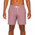 Pantaloncini uomo taglia M in tessuto sintetico rosa malva con coulisse stile casual